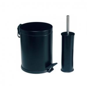 Dibanyo Banyo Seti 2'li 3 litre Çöp Kovası&Klozet Fırçası Siyah